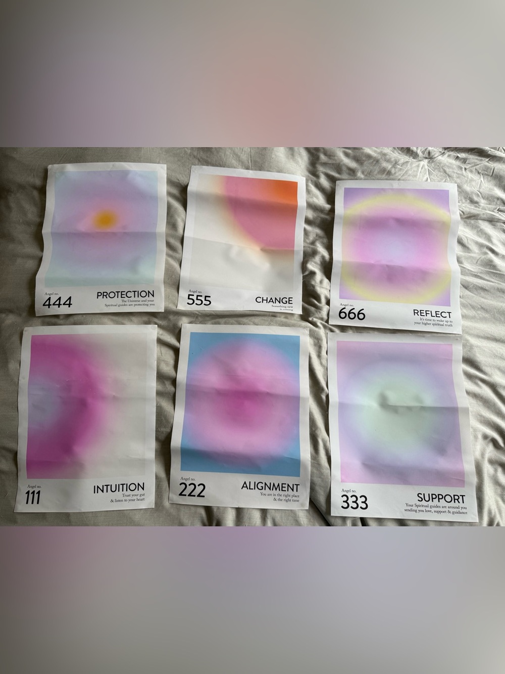 Aura Angel Number Fabric Posters